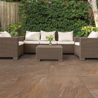 Digby Stone Stonerock Rust Stone Porcelain Paving 1000 x 500mm Pack 21m²